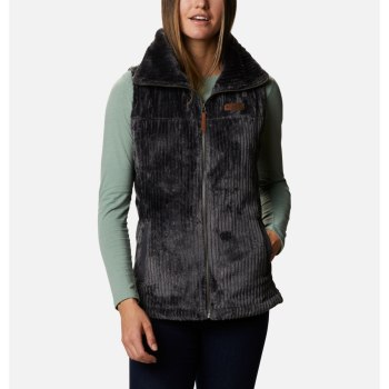 Columbia Fire Side Sherpa, Chaleco Grises Oscuro Rayas Para Mujer | 592704-CRY